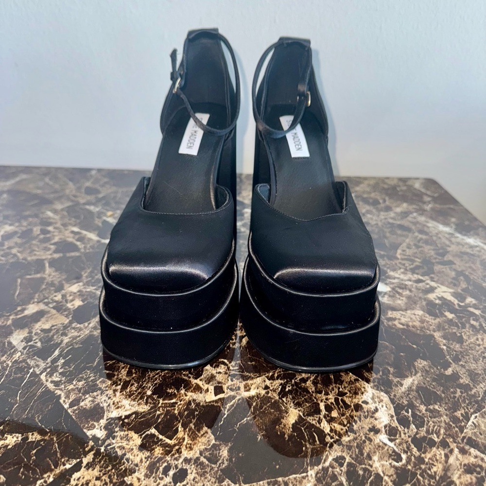 Steve Madden Black Platform Heels